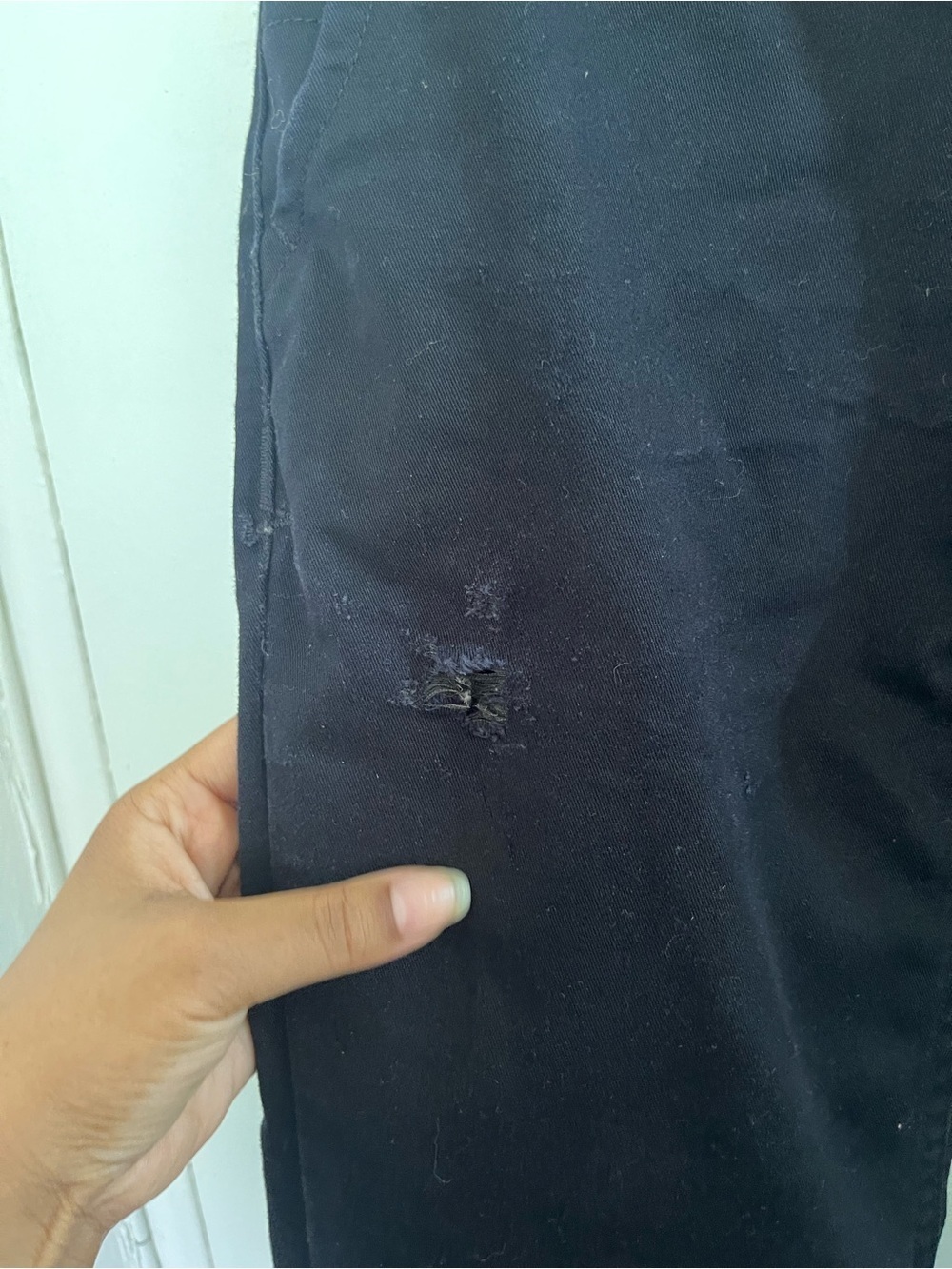 Vans Men's Slim Black Jeans with Subtle Distress - Picture 2 of 7